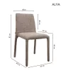 King Home ALYA Szék Poliészter Barna/Taupe Teljesen Kárpitozott (2 db)