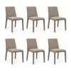 King Home Alya Szék Szett Poliészter Barna/Taupe 6 Darabos