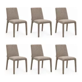 King Home Alya Szék Szett Poliészter Barna/Taupe 6 Darabos