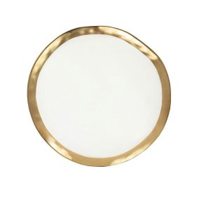 KARE Bell Porcelán Tányér Fehér-Arany 26 cm