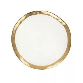 KARE Bell Porcelán Tányér Fehér-Arany 26 cm