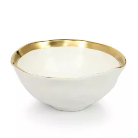 KARE Bell Porcelán Tál Fehér-Arany 15cm
