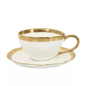 KARE Bell Porcelán Teáscsésze Fehér-Arany