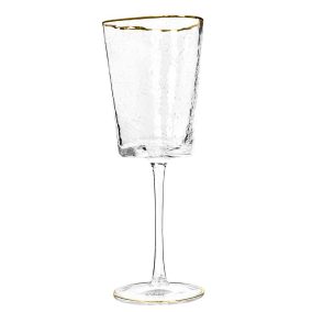   Kare Design Hommage Kézműves Üveg Borospohár Arany Szegéllyel