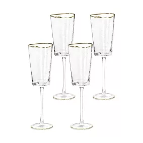   KARE Hommage Kézműves Kristály Borospohár Arany Szegéllyel 300ml