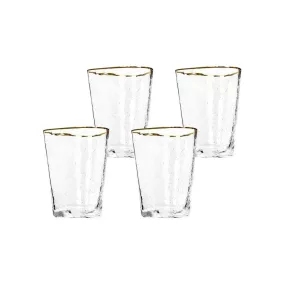 KARE Hommage Kézműves Üvegpohár Arany Szegéllyel 300ml
