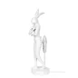   KARE Design Rabbit Asztali Lámpa Fehér Polirezin Rózsaszín Lenvászon Ernyővel 68 cm