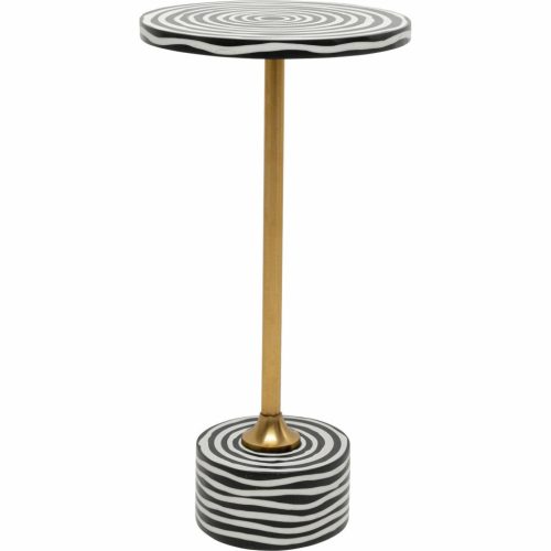 KARE Design Domero Swirl Hipnotikus Mintás Kisasztal Arany