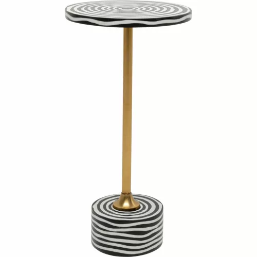 KARE Design Domero Swirl Hipnotikus Mintás Kisasztal Arany