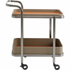   KARE Design Tango Kétszintes Rozsdamentes Acél Zsúrkocsi Bézs-Narancs