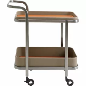   KARE Design Tango Kétszintes Rozsdamentes Acél Zsúrkocsi Bézs-Narancs