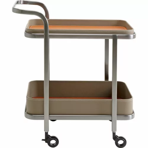 KARE Design Tango Kétszintes Rozsdamentes Acél Zsúrkocsi Bézs-Narancs