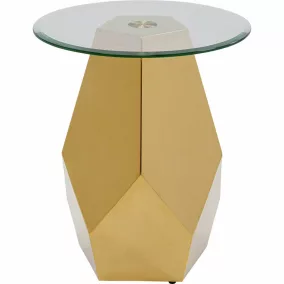 KARE Ricchezza Geometrikus Üveg Dohányzóasztal Arany