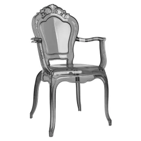   King Home King Arm Glamour Polikarbonát Füstszínű Karfás Szék
