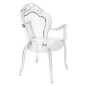   King Home KING ARM Átlátszó Polikarbonát Karfás Szék Barokk Stílusban