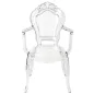   King Home KING ARM Átlátszó Polikarbonát Karfás Szék Barokk Stílusban