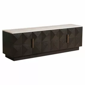   Richmond Interiors Claremont TV-szekrény sötétbarna tölgy travertino márvány piramis mintázat