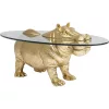 Kare Design Hippo Dohányzóasztal Arany Üveglappal