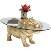 Kare Design Hippo Dohányzóasztal Arany Üveglappal