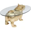 Kare Design Hippo Dohányzóasztal Arany Üveglappal