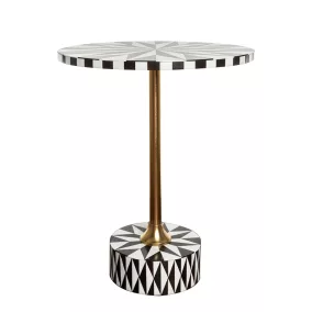  Kare Design Domero Star Geometrikus MDF Kisasztal Fehér-Fekete Arany