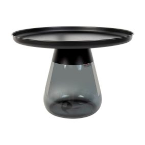 KARE Bottiglia Smoke 60 Acél-Üveg Dohányzóasztal Fekete