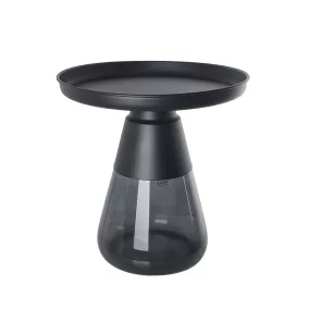   KARE Bottiglia Smoke 50 Acél-Üveg Dohányszürke Oldalsó Asztal