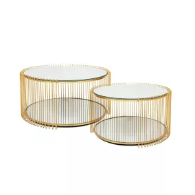 KARE Wire Double I Réz Tükrös Dohányzóasztal Szett