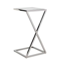 Richmond Paramount Üveg Polírozott Acél Oldalsó Asztal