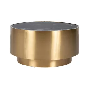   Richmond Interiors COSSAI Márvány Hatású Kör Dohányzóasztal Arany