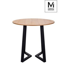 Modesto Tavolo 80 Kerek Tölgy Asztal Fekete Fémlábbal