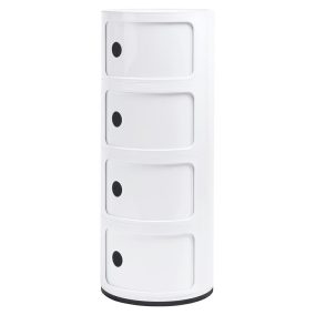   King Home Combi 4 Tárolószekrény ABS Fehér Csúszóajtós