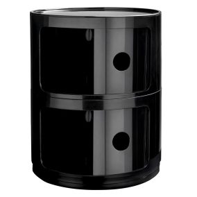 King Home Combi 2 Tárolószekrény ABS Fekete Fényes