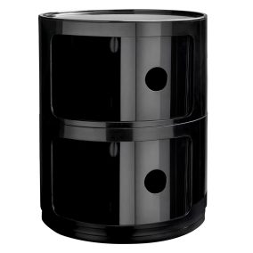 King Home Combi 2 Tárolószekrény ABS Fekete Fényes