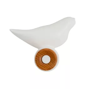   King Home BIRD fali fogas fehér polipropilén és bükk fa skandináv design