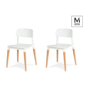  Modesto Design ECCO Szék Szett Polipropilén Bükk Fehér Skandináv Design (2 db)