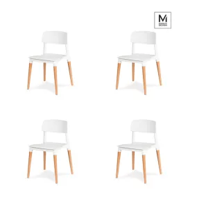   Modesto Design Ecco Szék Készlet Polipropilén Bükk Fehér Skandináv Design (4 db)