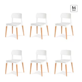   Modesto Design Ecco Szék Szett Polipropilén Bükk Fehér Skandináv 6 Darabos