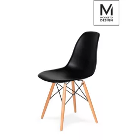 Modesto Design DSW Műanyag Szék Fekete Bükkfa