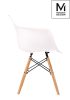 Modesto Design DAW DSW Polipropilén Fotel Fehér Bükkfa Lábakkal