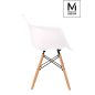   Modesto Design DAW DSW Polipropilén Fotel Fehér Bükkfa Lábakkal