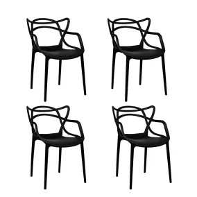   Modesto Design HILO Szék Polipropilén Fekete 4 Darabos Szett