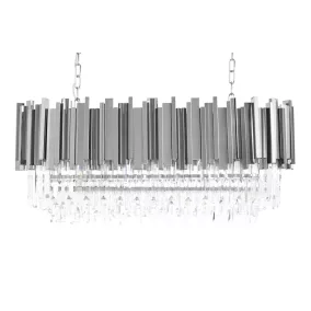   King Home Imperial Long 90 Kristály Függőlámpa Ezüst Acél
