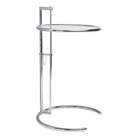   King Home Grey Állítható Magasságú Króm Dohányzóasztal Üveglappal