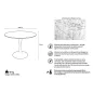   King Home Tulip Marble Kerek Étkezőasztal Carrara Márvány Fehér