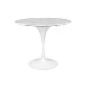   King Home Tulip Marble 90 Kerek Étkezőasztal Carrara Márvány Fehér
