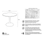   King Home Tulip Marble 90 Kerek Étkezőasztal Carrara Márvány Fehér