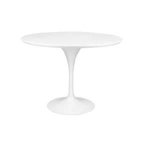 King Home Tulip Premium Kerek Étkezőasztal MDF Fehér Fényes