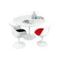 King Home Tulip Premium Kerek Étkezőasztal MDF Fehér Fényes