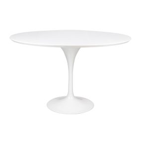 King Home Tulip Premium Kerek Étkezőasztal MDF Fehér Fényes